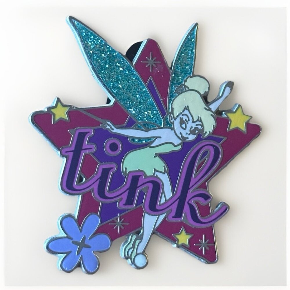 Disney Parks Tinker‎ Bell Glitter Star TINK Collectible Single Pin Flower 2010